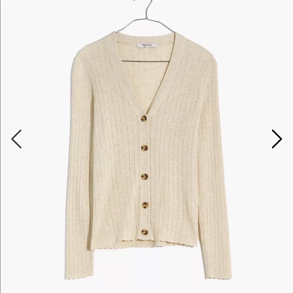Madewell lightweight beige ribbed cardigan